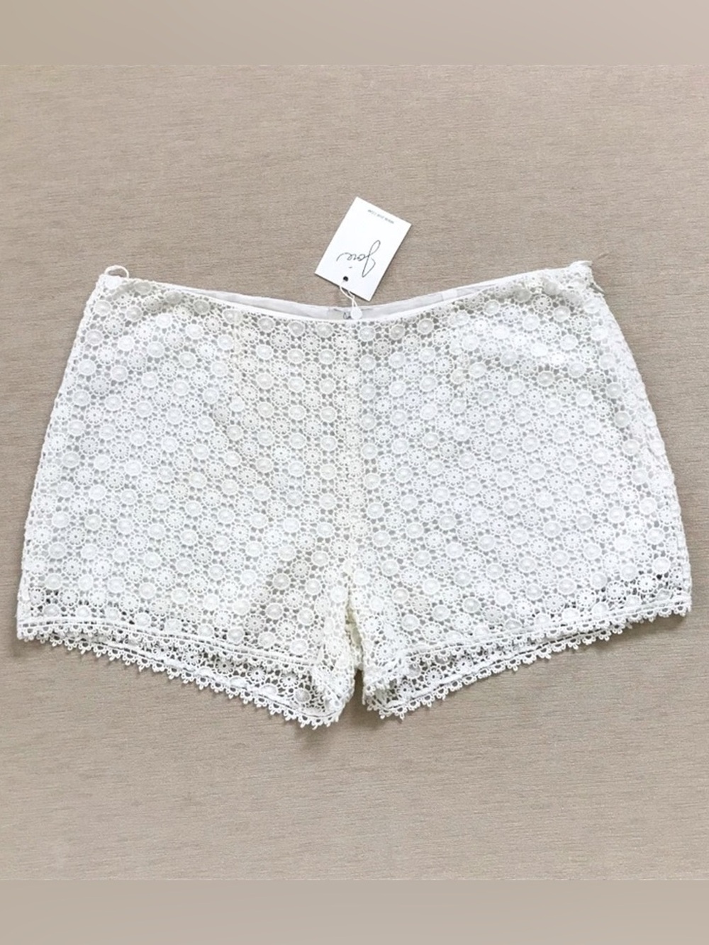 Joie Somme Low Rise Cream Crochet Shorts